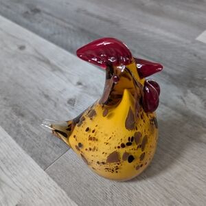 Colorful Glass Rooster Figurine